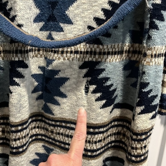 Faherty Southwestern Paloma Cardigan Sweater Duster Ombré Blue - Picture 15 of 15